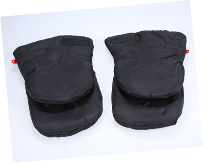 One Pair Thick Winter Gloves for Stroller Use Windproof and Hand Muff for Parents Warm Gloves Black