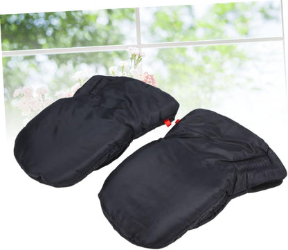 One Pair Thick Winter Gloves for Stroller Use Windproof and Hand Muff for Parents Warm Gloves Black
