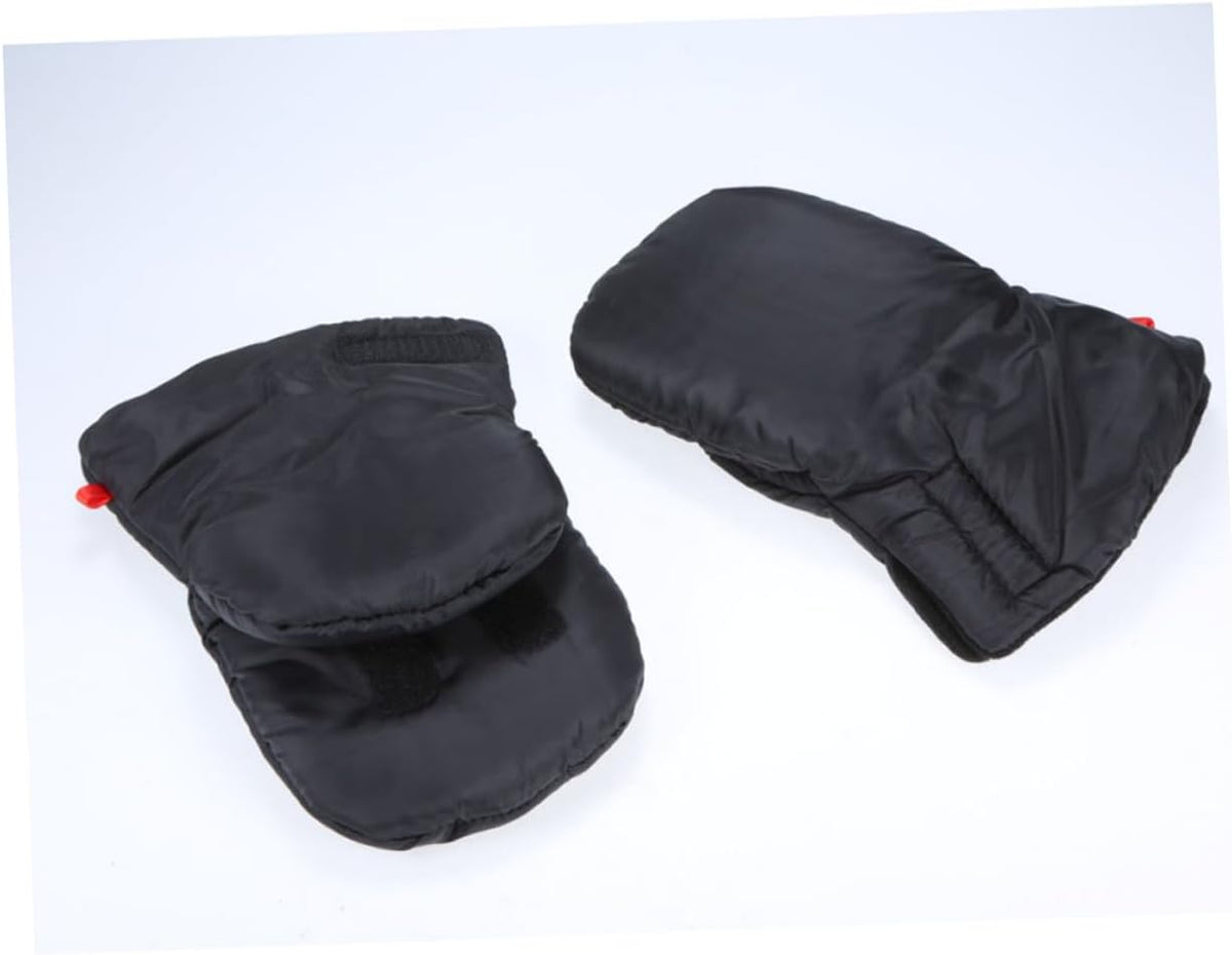 One Pair Thick Winter Gloves for Stroller Use Windproof and Hand Muff for Parents Warm Gloves Black