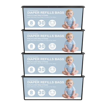 Diaper Pail Refills Bags Compatible with Genie Easy Roll Signature and Platinum Diaper Pails,90 Refills Holds up to 4200 Newborn Diapers,7-Layer Odor-Barrier Technology (3 Pack)
