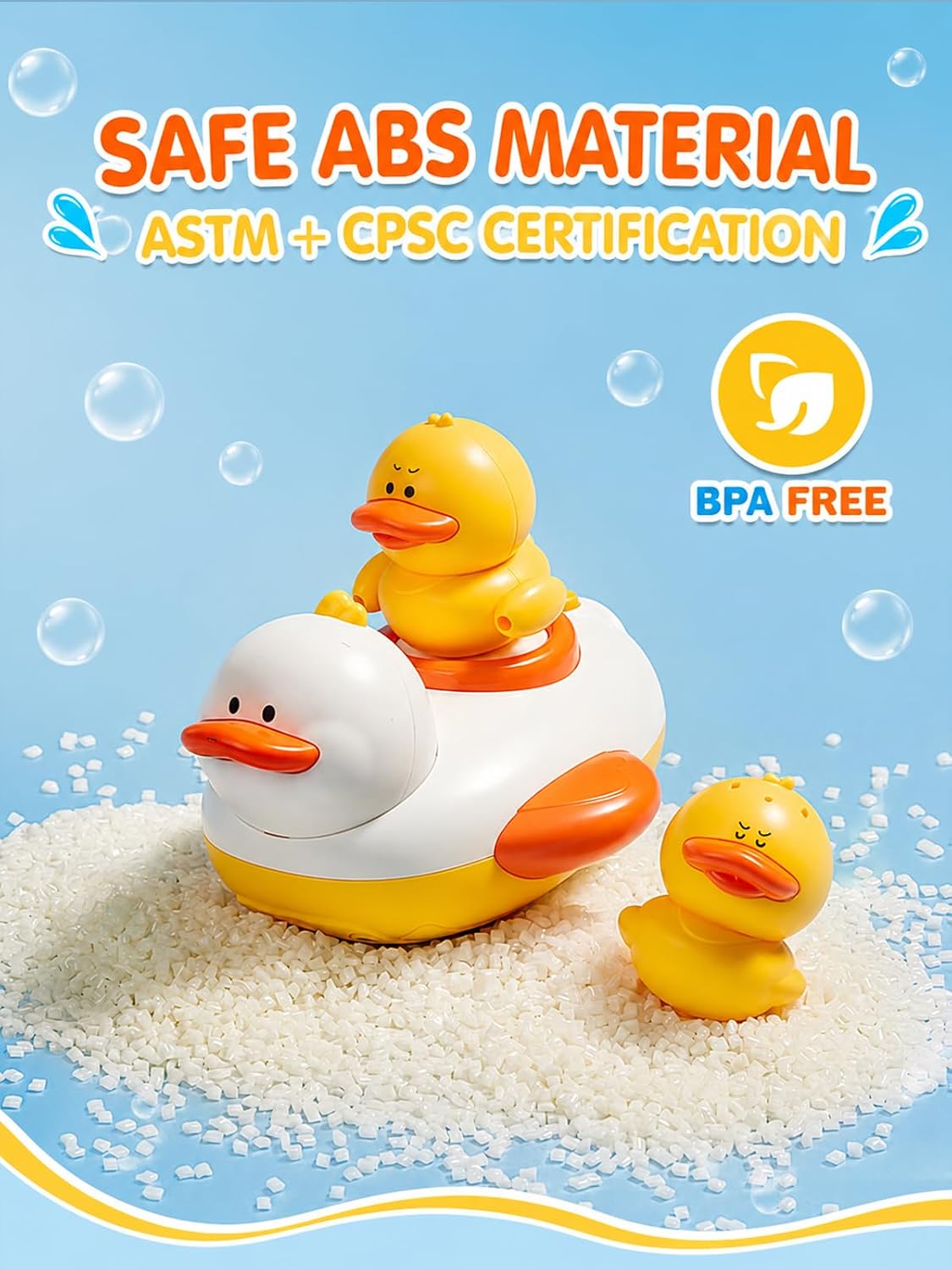 Duckie Baby Bath Shower Head, Toddler Bath Toys for Kids Ages 1-3