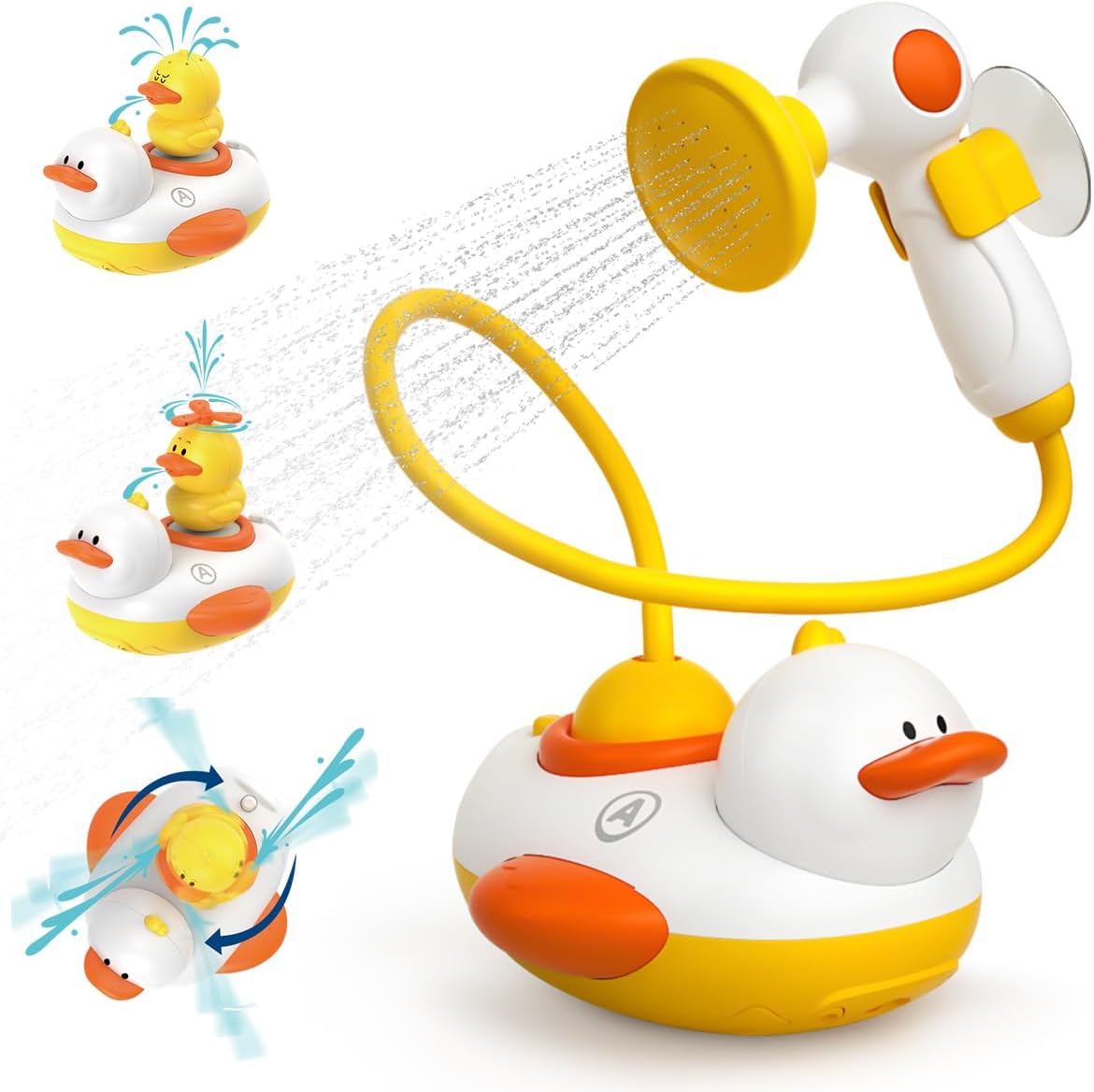 Duckie Baby Bath Shower Head, Toddler Bath Toys for Kids Ages 1-3