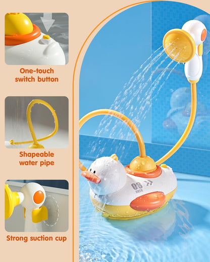 Duckie Baby Bath Shower Head, Toddler Bath Toys for Kids Ages 1-3