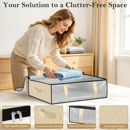 Under Bed Storage Bags, 40L, Gray