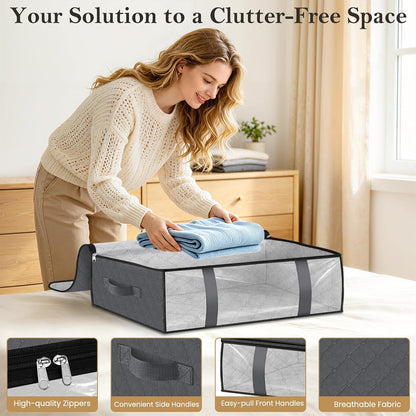 Under Bed Storage Bags, 40L, Gray