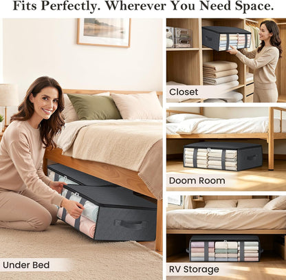 Under Bed Storage Bags, 40L, Gray