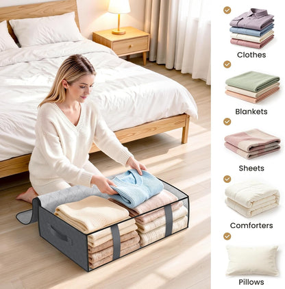 Under Bed Storage Bags, 40L, Gray