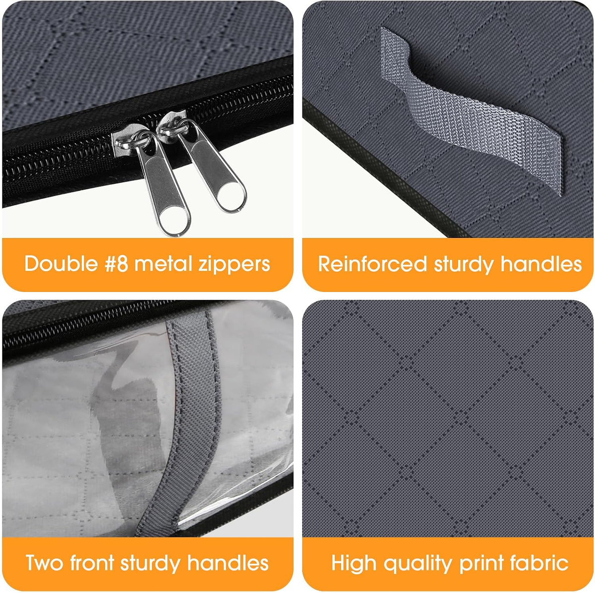 Under Bed Storage Bags, 40L, Gray
