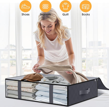 Under Bed Storage Bags, 40L, Gray