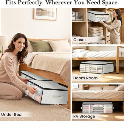 Under Bed Storage Bags, 40L, Gray