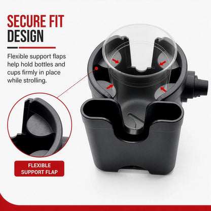 Cup and Phone Holder Compatible Only with the Original Doona Car Seat & Stroller All-in-One Travel System, Right-Side Hook-On Attachment, Removable Phone Holder, Not Compatible with Doona X