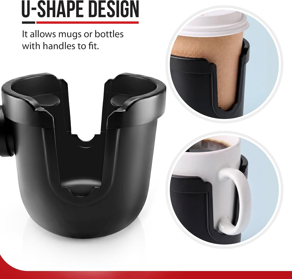 Cup and Phone Holder Compatible Only with the Original Doona Car Seat & Stroller All-in-One Travel System, Right-Side Hook-On Attachment, Removable Phone Holder, Not Compatible with Doona X