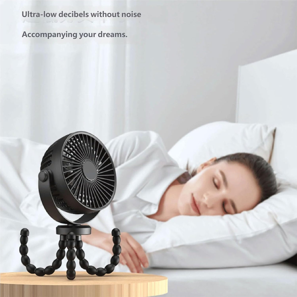 Flexible Tripod Clip On Fan With 3 Settings And Rechargeable Power Pack For Stroller And Desktop Use