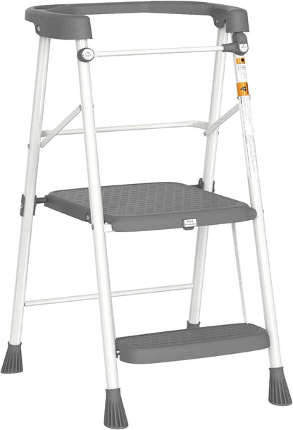 Kids 2 Steps Step Stool, Foldable Toddler Tower with Safety Railing