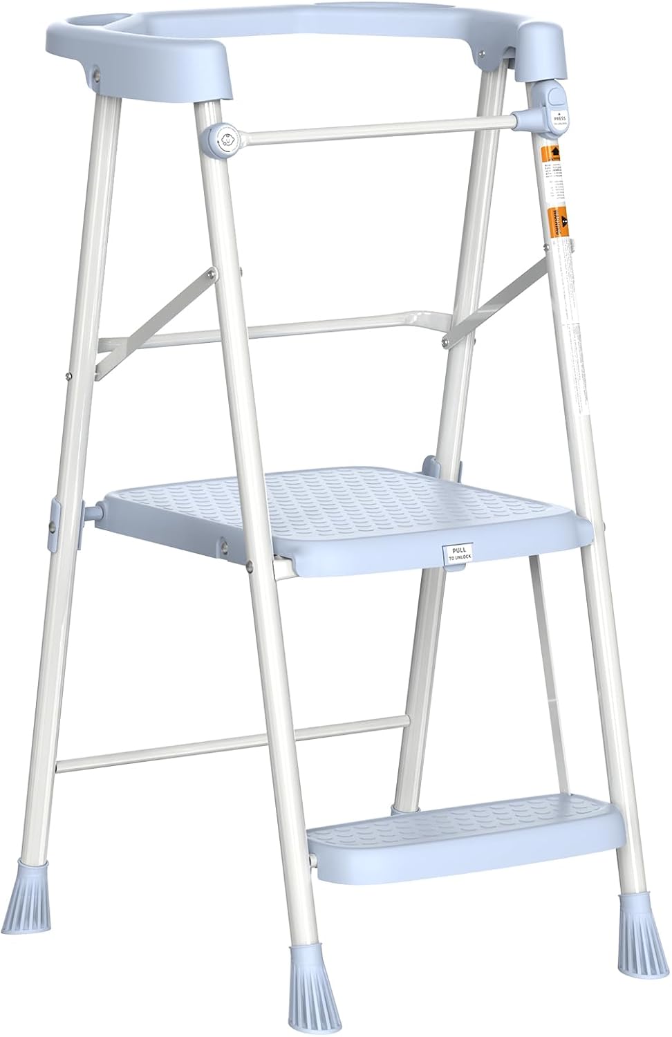 Kids 2 Steps Step Stool, Foldable Toddler Tower with Safety Railing