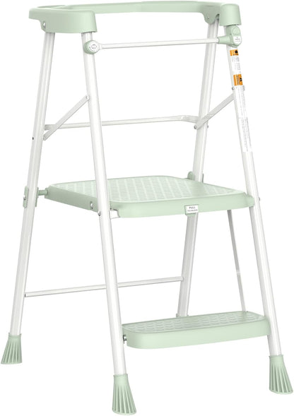 Kids 2 Steps Step Stool, Foldable Toddler Tower with Safety Railing