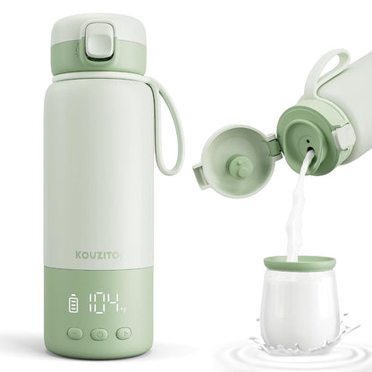 Portable Bottle Warmer for Travel, Baby Bottle Warmer On the Go with 2-Min Fast Heating & Long-Lasting Warmth, 12.2 Ounces Portable Milk Warmer for Breastmilk & Formula
