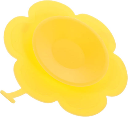 Anti-Slip Silicone Placemat with Suction Cup High Temperature Resistant Tableware Mat for Portable Non-Slip Bowl Mat in Pudding Yellow