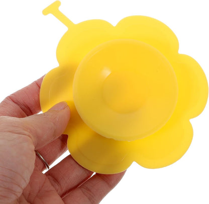 Anti-Slip Silicone Placemat with Suction Cup High Temperature Resistant Tableware Mat for Portable Non-Slip Bowl Mat in Pudding Yellow