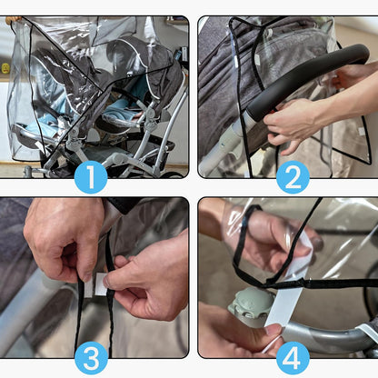 bemece Double Stroller Rain Cover for Side-by-Side Twin Strollers