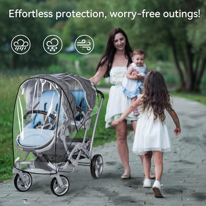 bemece Double Stroller Rain Cover for Side-by-Side Twin Strollers