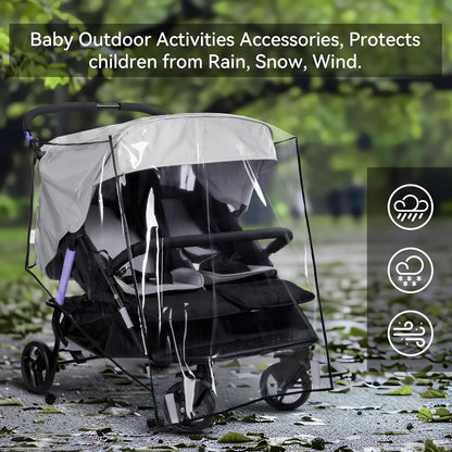 bemece Double Stroller Rain Cover for Side-by-Side Twin Strollers