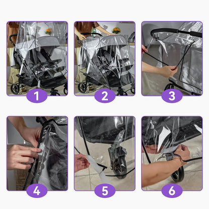 bemece Double Stroller Rain Cover for Side-by-Side Twin Strollers