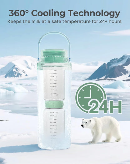 22oz Breast Milk Cooler Bottle, 24H Ice-Free Cooling