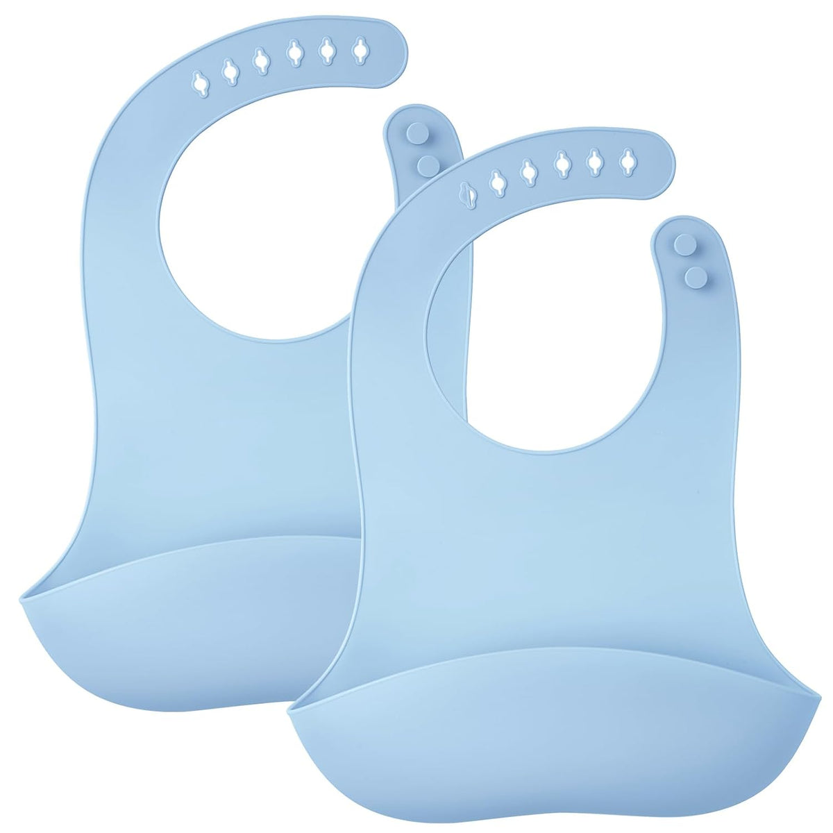 Silicone Bibs For Babies 6-12 Months, Waterproof Adjustable Baby Bibs For Eating, Flexible Toddler Bib With Food Catcher For Boys Girls, Washable Baby Feeding Esentails, Brown, 2 Pack
