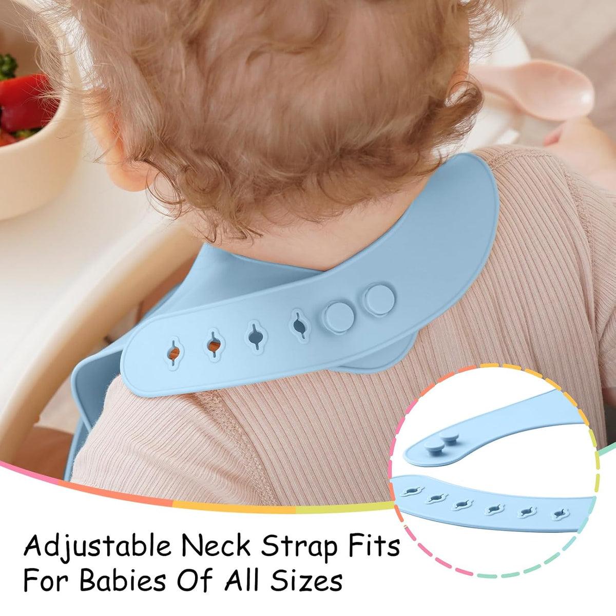 Silicone Bibs For Babies 6-12 Months, Waterproof Adjustable Baby Bibs For Eating, Flexible Toddler Bib With Food Catcher For Boys Girls, Washable Baby Feeding Esentails, Brown, 2 Pack