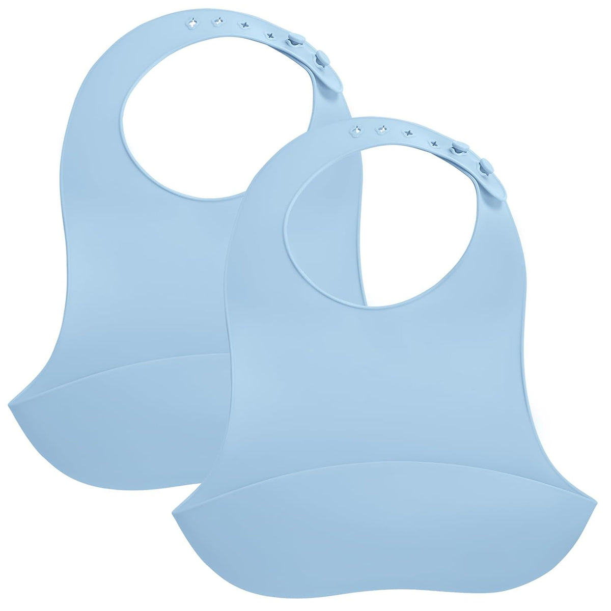 Silicone Bibs For Babies 6-12 Months, Waterproof Adjustable Baby Bibs For Eating, Flexible Toddler Bib With Food Catcher For Boys Girls, Washable Baby Feeding Esentails, Brown, 2 Pack