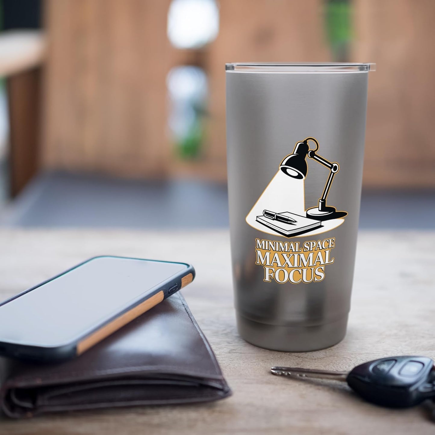 Minimal Space Maximal Focus Productivity Desk Stainless Steel Insulated Tumbler