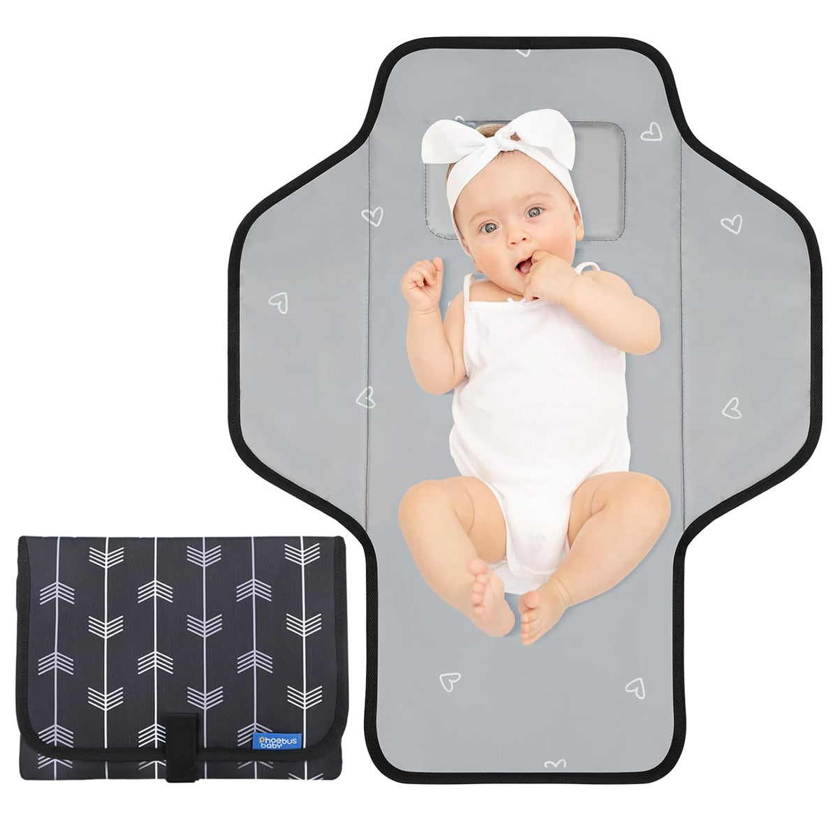 Baby Portable Changing Pad Travel - Waterproof Diper Changing Mat,Pink