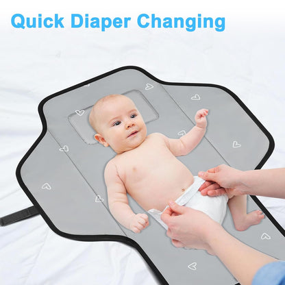 Baby Portable Changing Pad Travel - Waterproof Diper Changing Mat,Pink