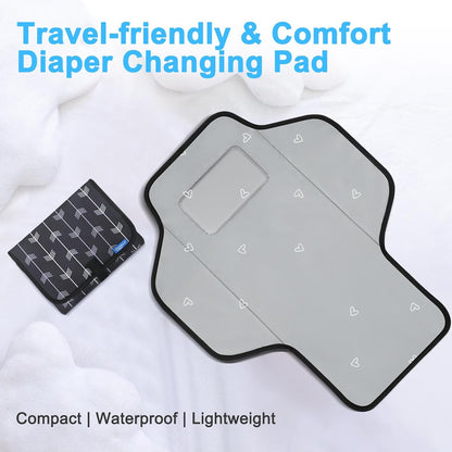 Baby Portable Changing Pad Travel - Waterproof Diper Changing Mat,Pink