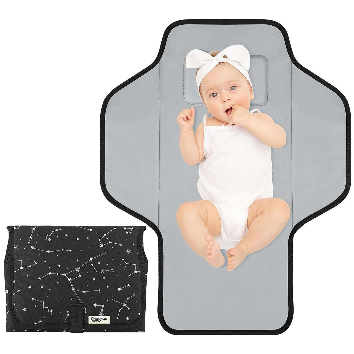 Baby Portable Changing Pad Travel - Waterproof Diper Changing Mat,Pink