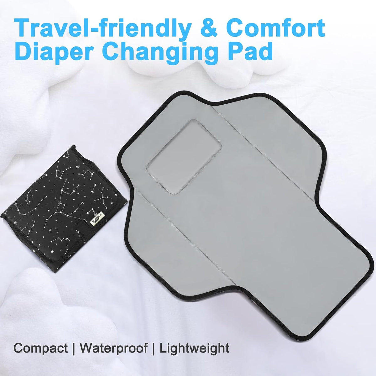 Baby Portable Changing Pad Travel - Waterproof Diper Changing Mat,Pink
