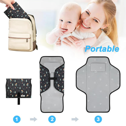 Baby Portable Changing Pad Travel - Waterproof Diper Changing Mat,Pink