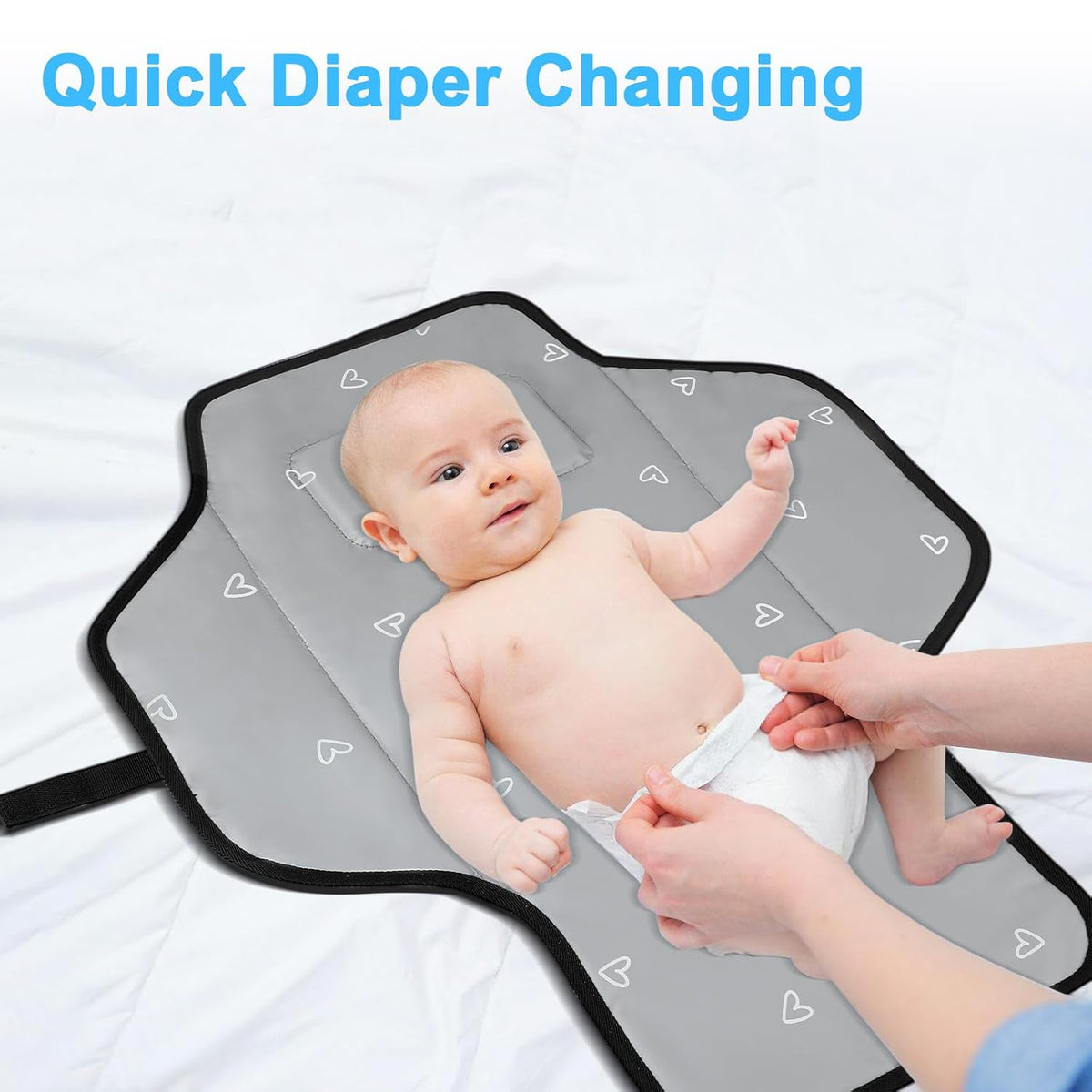 Baby Portable Changing Pad Travel - Waterproof Diper Changing Mat,Pink
