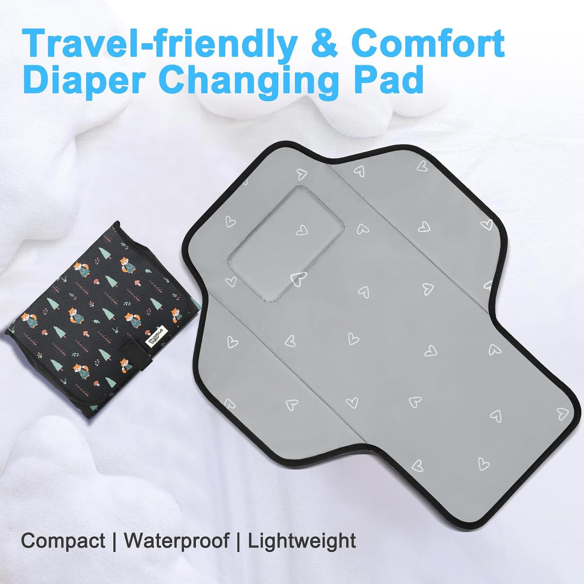 Baby Portable Changing Pad Travel - Waterproof Diper Changing Mat,Pink