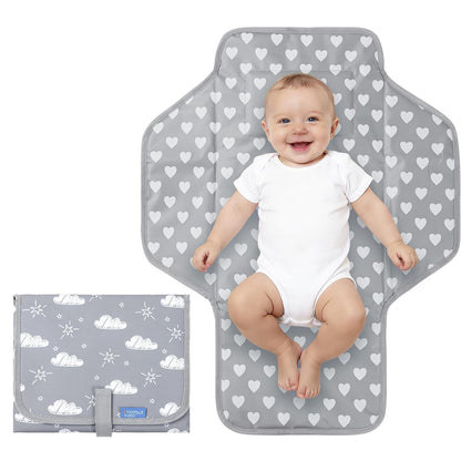 Baby Portable Changing Pad Travel - Waterproof Diper Changing Mat,Pink