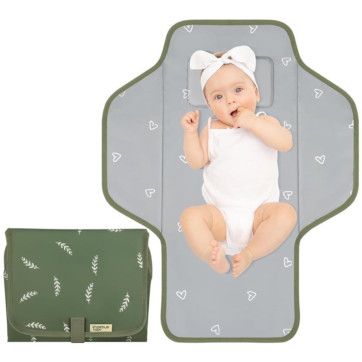 Baby Portable Changing Pad Travel - Waterproof Diper Changing Mat,Pink