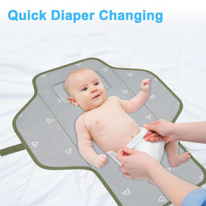 Baby Portable Changing Pad Travel - Waterproof Diper Changing Mat,Pink