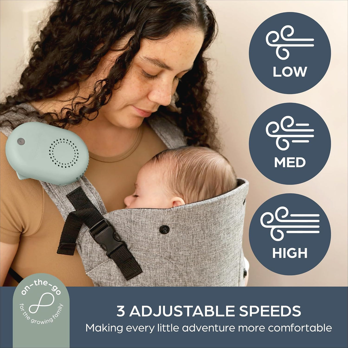 Baby Stroller Fan - Bladeless Baby Carrier Fan - USB Rechargeable