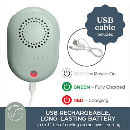 Baby Stroller Fan - Bladeless Baby Carrier Fan - USB Rechargeable
