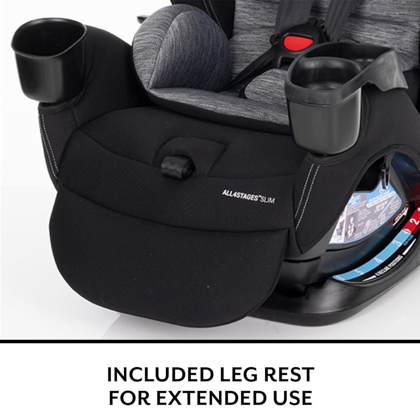 All4Stages Slim Plus Canopy 4-in-1 Convertible Car Seat (Baker Gray)