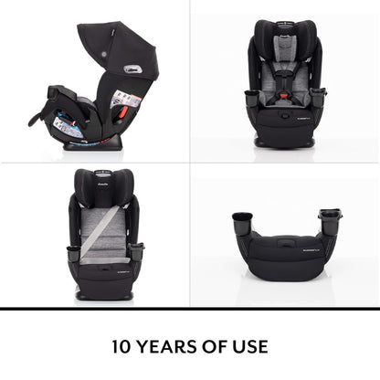 All4Stages Slim Plus Canopy 4-in-1 Convertible Car Seat (Baker Gray)