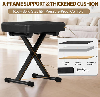 X-Style Adjustable Height Piano Bench