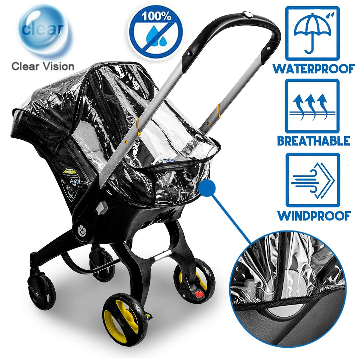 Car Seat Rain Cover,Compatible with Doona Infant Car Seat Stroller