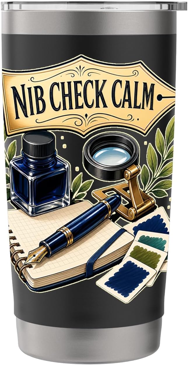 Nib Check Calm Fountain Pen Desk Stainless Steel Insulated Tumbler